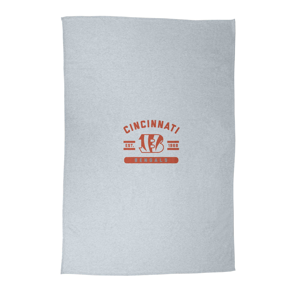 Cincinnati Bengals Athletic Gray Sublimated Sweatshirt Blanket - Logo Brands - Flyclothing LLC