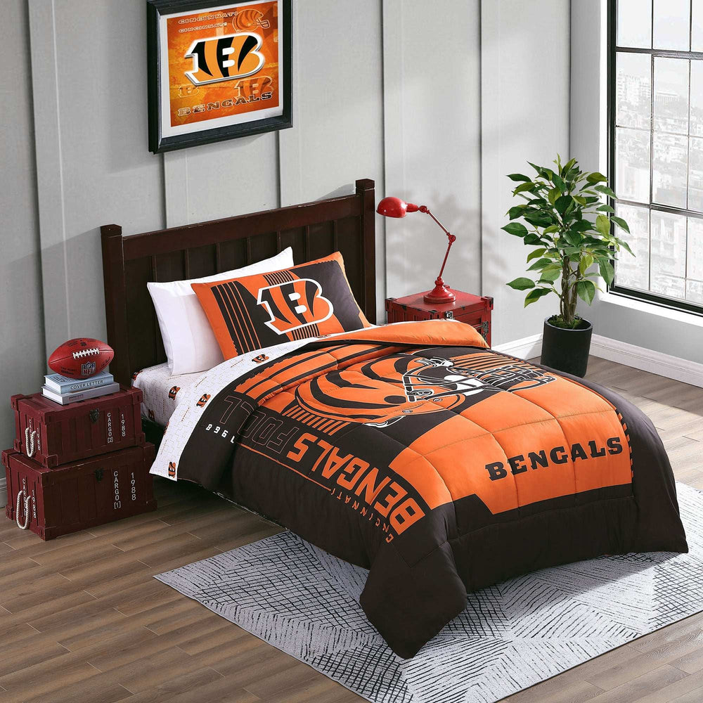 Cincinnati Bengals Status Bed In A Bag Twin - Logo Brands - Flyclothing LLC
