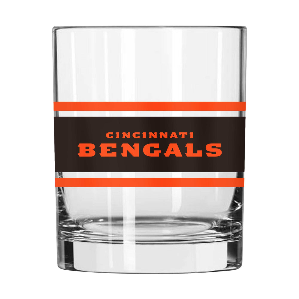 Cincinnati Bengals 14oz Stripe Rocks Glass - Logo Brands - Flyclothing LLC