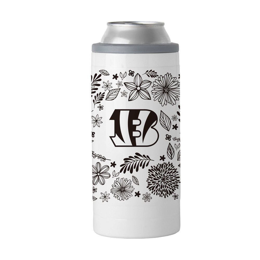Cincinnati Bengals 12oz Botanical Slim Can Coolie - Logo Brands - Flyclothing LLC