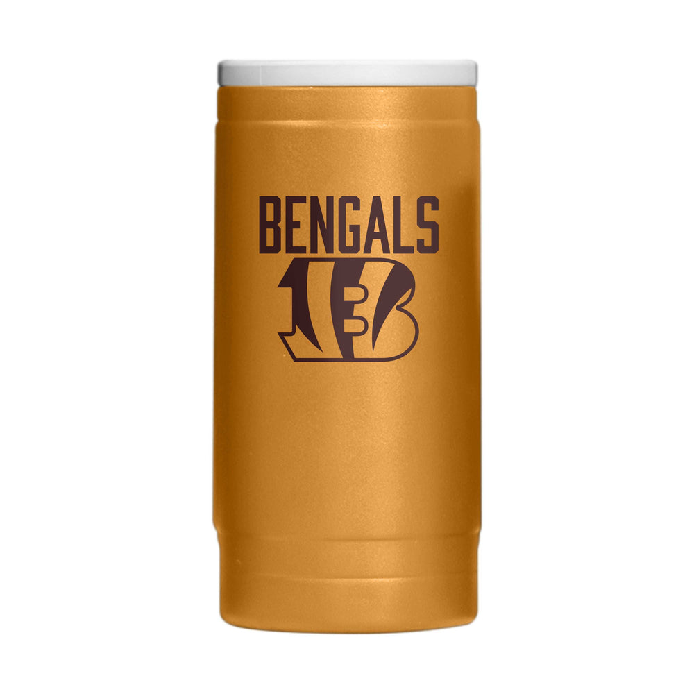 Cincinnati Bengals Huddle Powder Coat Slim Can Coolie - Logo Brands - Flyclothing LLC