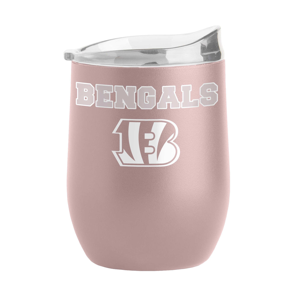 Cincinnati Bengals 16oz Stencil Powder Coat Curved Beverage - Logo Brands - Flyclothing LLC