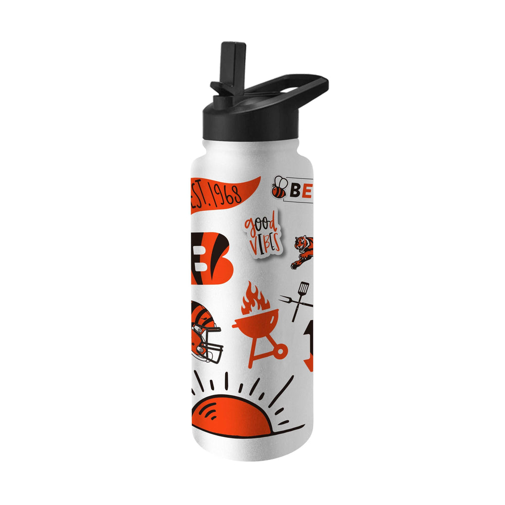 Cincinnati Bengals 34oz Native Quencher Bottle - Logo Brands - Flyclothing LLC
