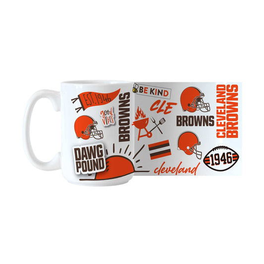 Cleveland Browns 15oz Native Sublimated Mug - Logo Brands - Flyclothing LLC
