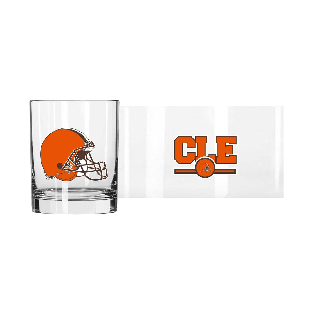 Cleveland Browns 14oz Letterman Rocks Glass - Logo Brands - Flyclothing LLC