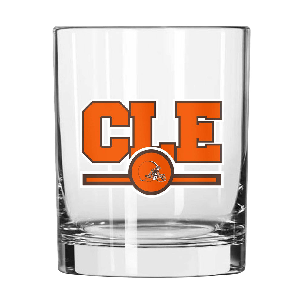 Cleveland Browns 14oz Letterman Rocks Glass - Logo Brands - Flyclothing LLC