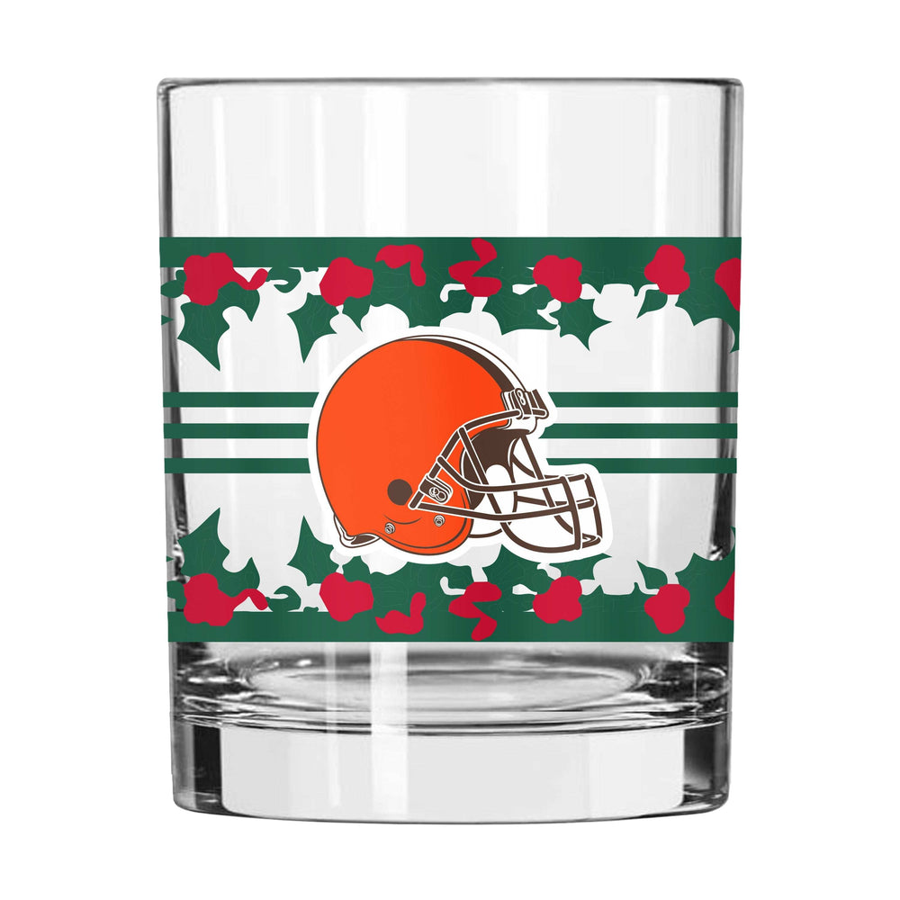 Cleveland Browns 14oz Holiday Rocks Glass - Logo Brands - Flyclothing LLC