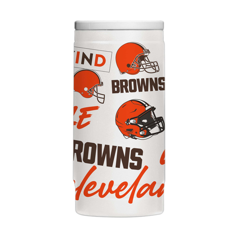 Cleveland Browns 12oz Native Powdercoat SlimCan Coolie - Logo Brands - Flyclothing LLC