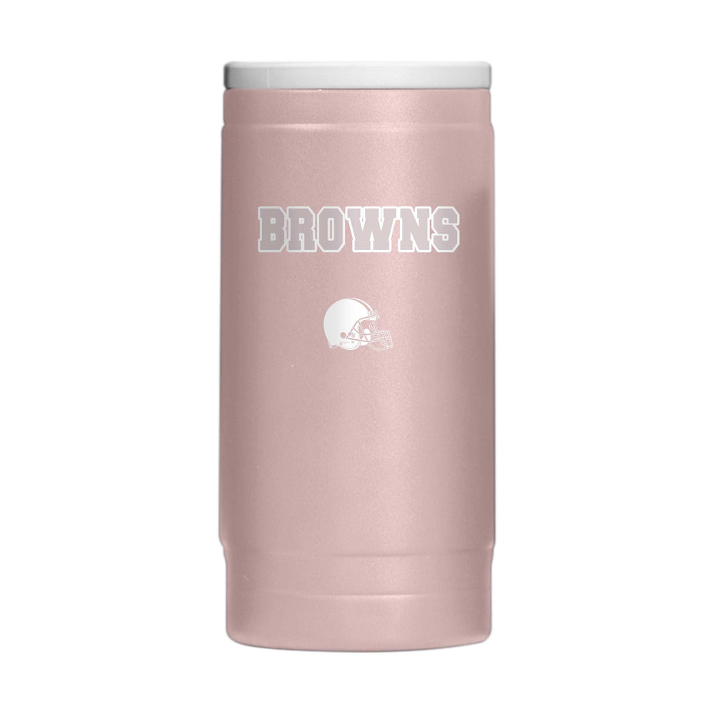 Cleveland Browns Stencil Powder Coat Slim Can Coolie - Logo Brands - Flyclothing LLC