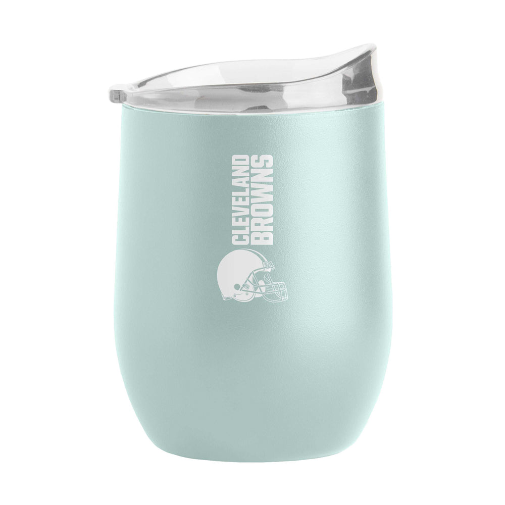 Cleveland Browns 16oz Vertical Powder Coat Curved Beverage - Logo Brands - Flyclothing LLC