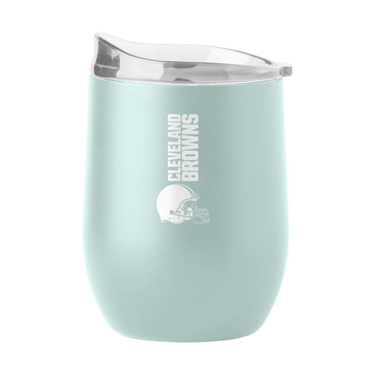 Cleveland Browns 16oz Vertical Powder Coat Curved Beverage - Logo Brands - Flyclothing LLC