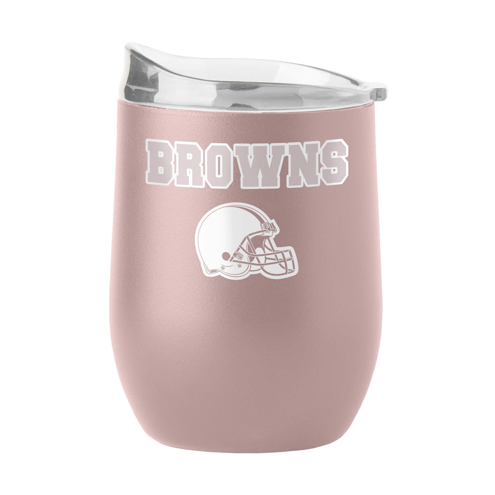 Cleveland Browns 16oz Stencil Powder Coat Curved Beverage - Logo Brands - Flyclothing LLC