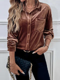 Button Up Long Sleeve Shirt - Trendsi - Flyclothing LLC