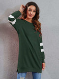 Full Size Striped Round Neck Long Sleeve T-Shirt - Trendsi - Flyclothing LLC
