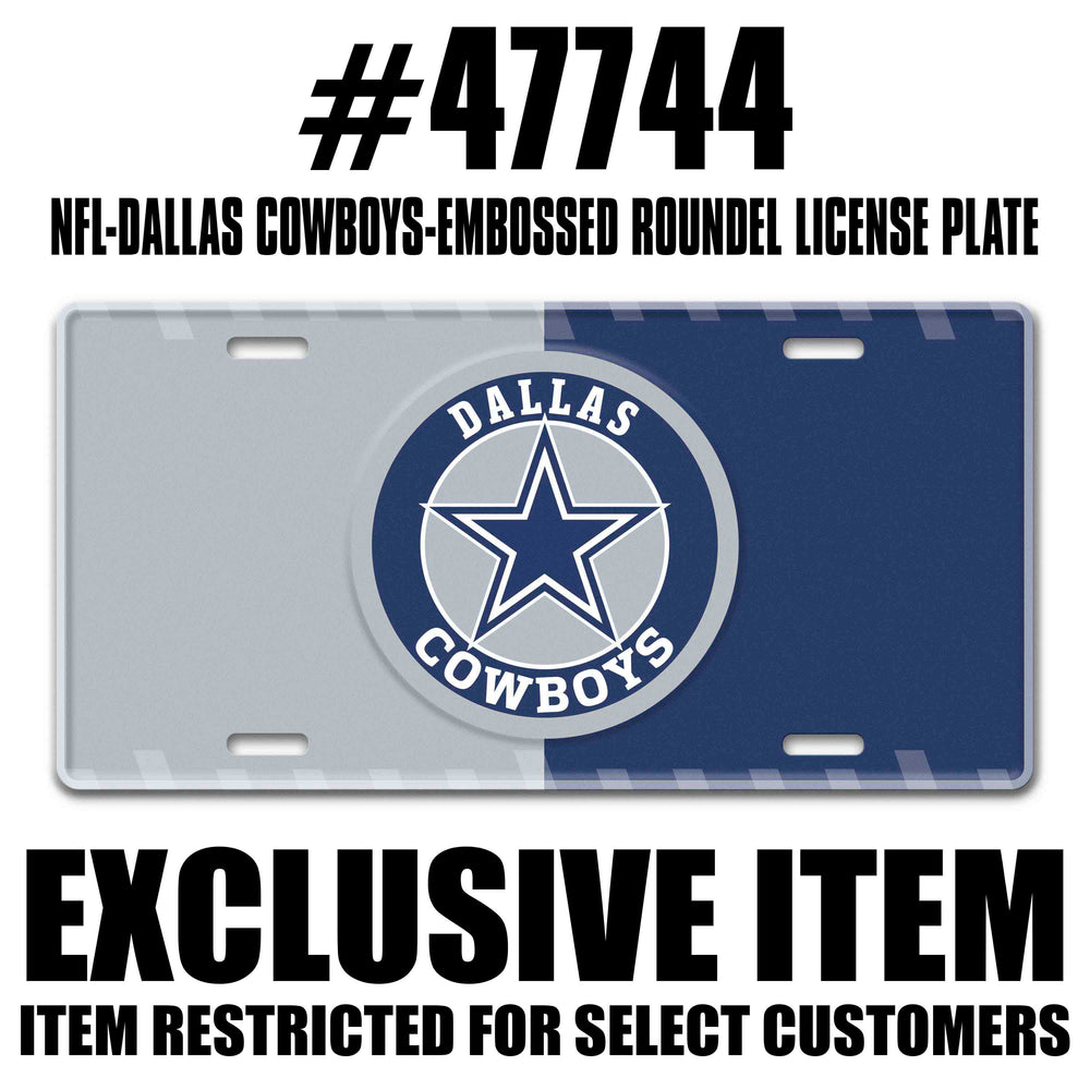 NFL - Dallas Cowboys Embossed Roundel License Plate - Logo Brands - Flyclothing LLC