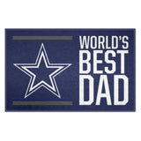 NFL - Dallas Cowboys Starter Mat - World's Best Dad - Logo Brands - Flyclothing LLC