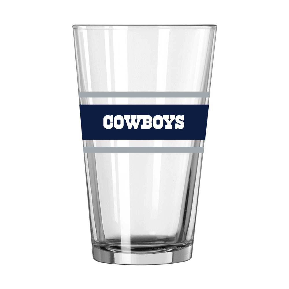 Dallas Cowboys 16oz Stripe Pint Glass - Logo Brands - Flyclothing LLC
