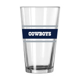 Dallas Cowboys 16oz Stripe Pint Glass - Logo Brands - Flyclothing LLC