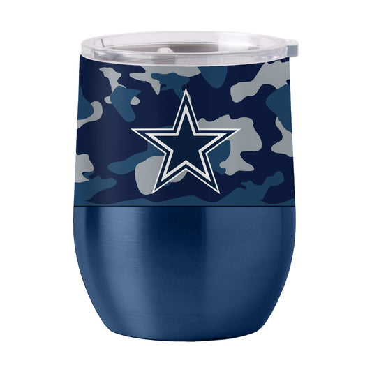 Dallas Cowboys 16oz Camo Stainless Curved Beverage - Logo Brands - Flyclothing LLC