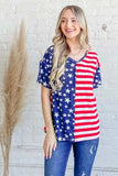 And The Why American Flag Short Sleeve Top - Trendsi - Flyclothing LLC