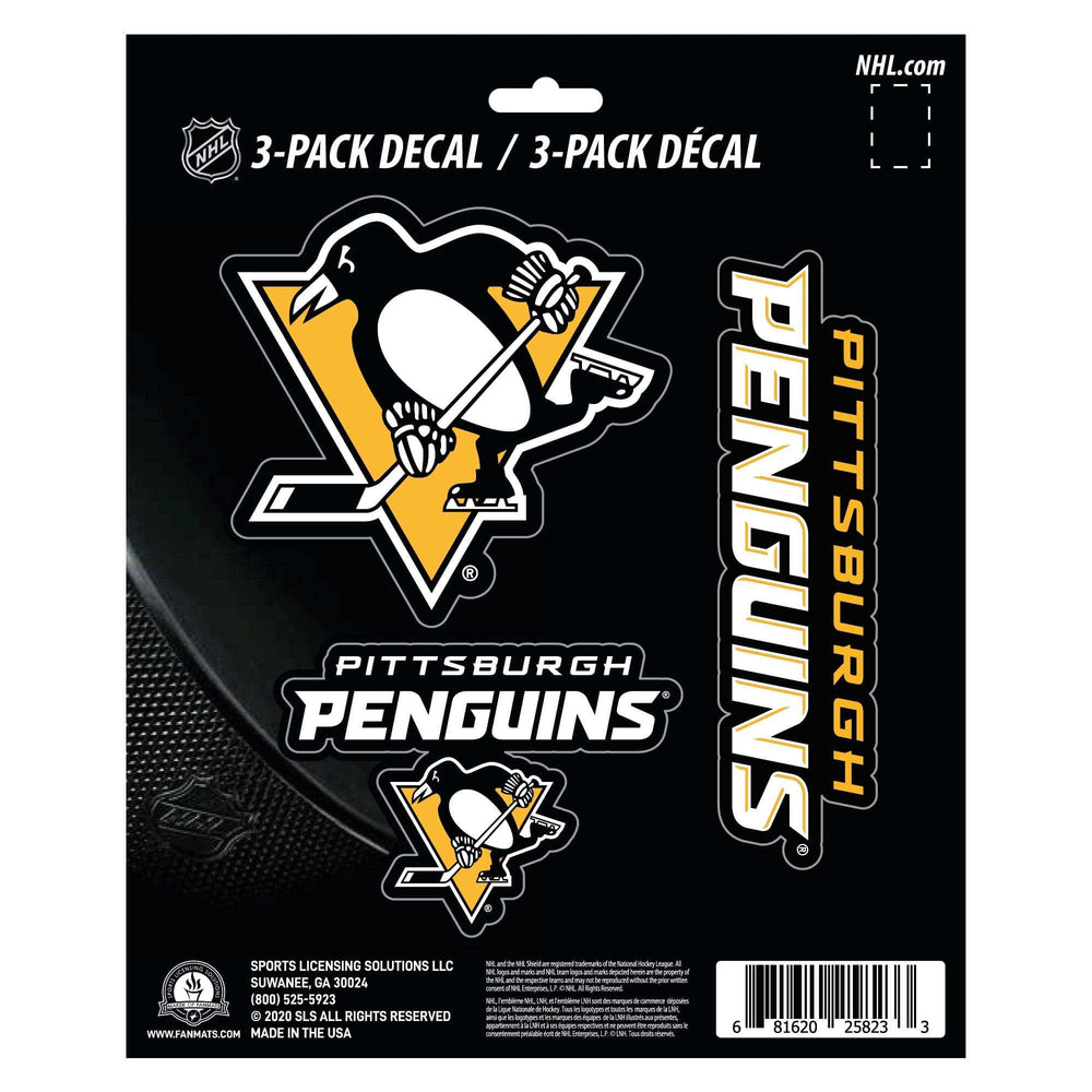 Pittsburgh Penguins 3 Piece Decal Sticker Set - Pittsburgh Penguins - Flyclothing LLC