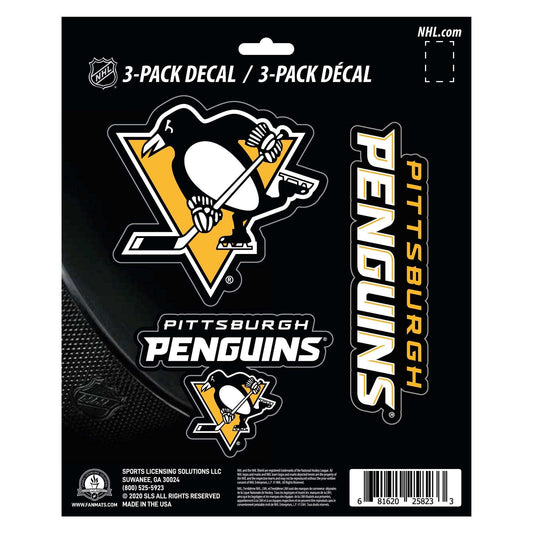 Pittsburgh Penguins 3 Piece Decal Sticker Set - Pittsburgh Penguins - Flyclothing LLC