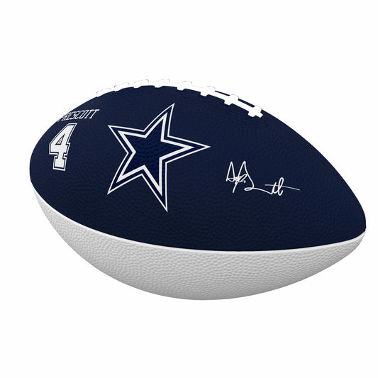 Dallas Cowboys Dak Prescott Players Junior Size Rubber Football - Logo Brands - Flyclothing LLC