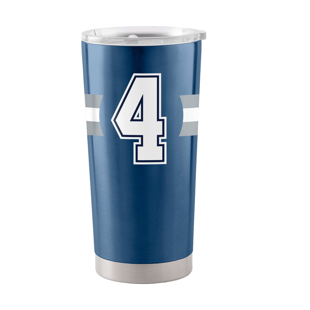 Dallas Cowboys Dak Prescott 20oz Stripe Stainless Tumbler - Logo Brands - Flyclothing LLC