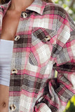 Plaid Button Up Long Sleeve Shacket - Trendsi - Flyclothing LLC