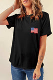US Flag Round Neck Short Sleeve T-Shirt - Trendsi - Flyclothing LLC