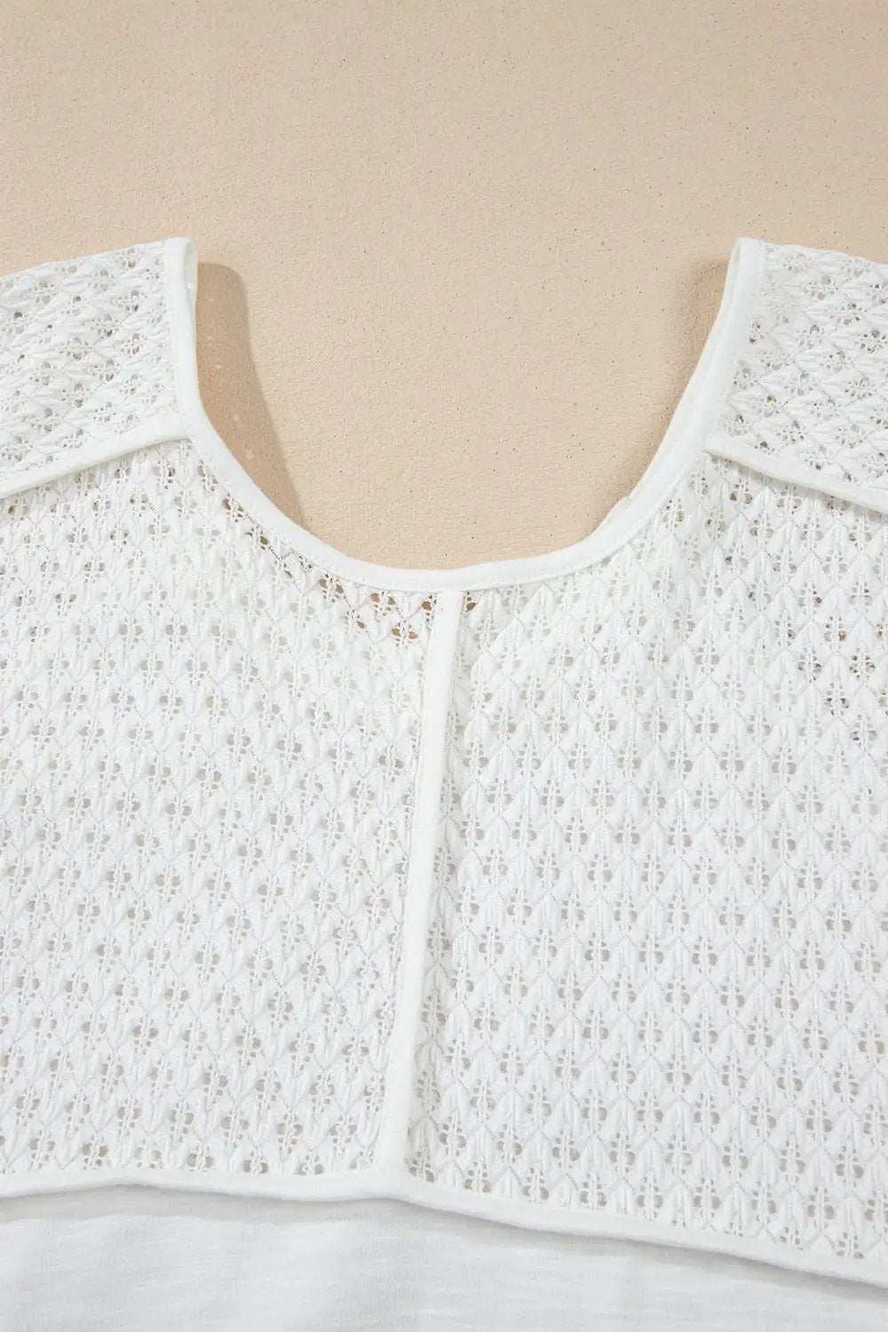 Openwork High Low Hem V Neck Oversized Top - Trendsi - Flyclothing LLC