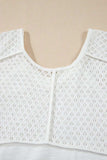 Openwork High Low Hem V Neck Oversized Top - Trendsi - Flyclothing LLC
