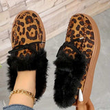 Bow Furry Round Toe Flat Slip-Ons - Trendsi - Flyclothing LLC
