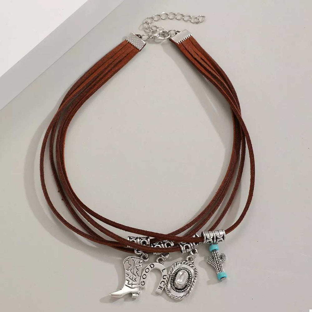 Western Style Four-Layered Charm Necklace - Trendsi - Flyclothing LLC