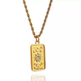 18K Gold-Plated Tarot Card Necklace - Trendsi - Flyclothing LLC