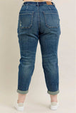 Judy Blue Full Size HW Vintage Wash Jeans w/ Drawstring Plus Size - Trendsi - Flyclothing LLC