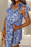 Tied Printed Sleeveless Mini Dress - Trendsi - Flyclothing LLC