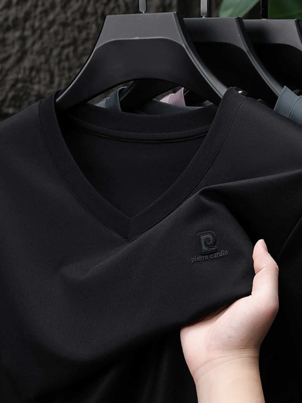 Men's Plus Size V-Neck Short Sleeve T-Shirt - Trendsi - Flyclothing LLC