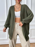 Open Front Long Sleeve Cardigan - Trendsi - Flyclothing LLC