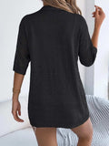 Openwork Open Front Half Sleeve Cardigan - Trendsi - Flyclothing LLC