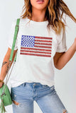 US Flag Round Neck Short Sleeve T-Shirt - Trendsi - Flyclothing LLC