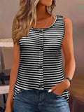 Striped Round Neck Tank Top - Trendsi - Flyclothing LLC