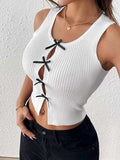Perfee Bow Front Round Neck Tank - Trendsi - Flyclothing LLC
