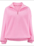 Quarter Zip Long Sleeve Sweatshirt - Trendsi - Flyclothing LLC
