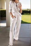 Round Neck Long Sleeve Top and Drawstring Pants Lounge Set - Trendsi - Flyclothing LLC