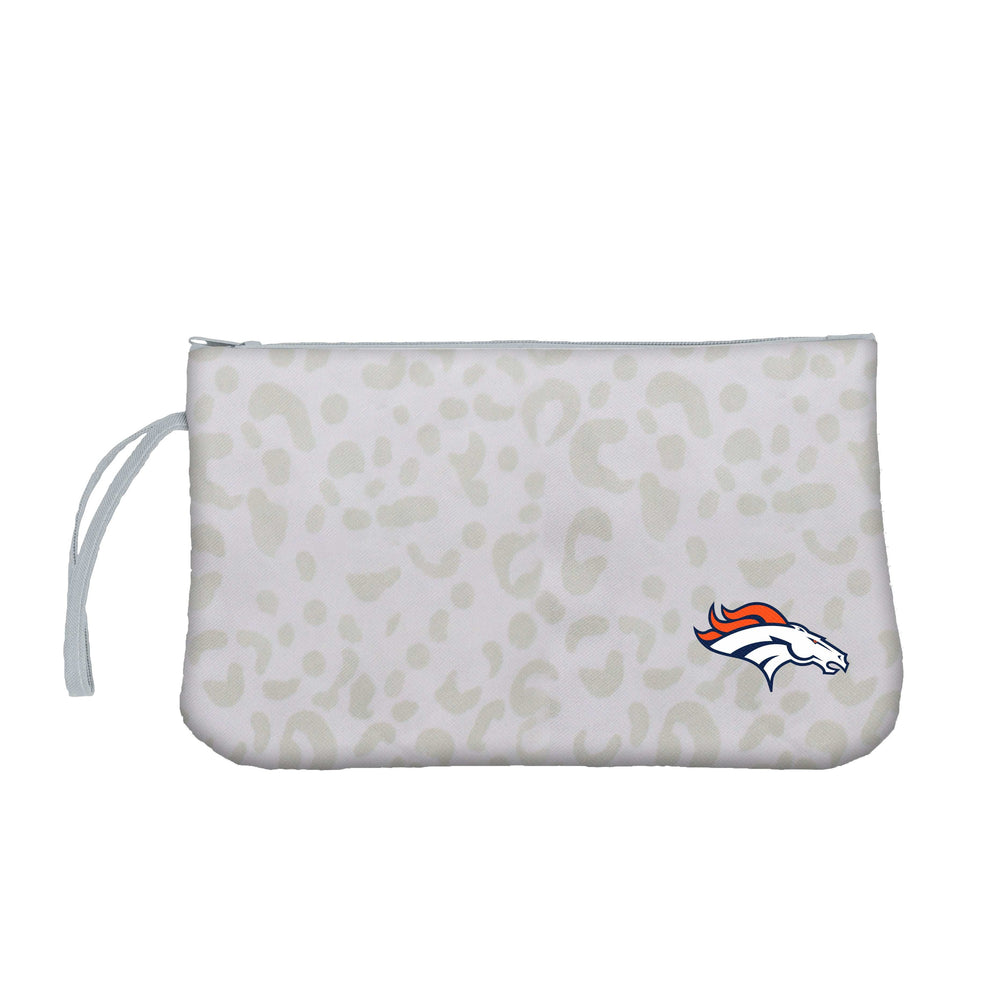 Denver Broncos Leopard Print Wristlet - Logo Brands - Flyclothing LLC