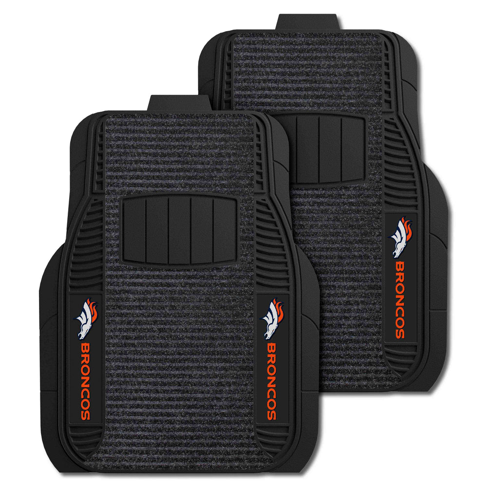 NFL - Denver Broncos 2-pc Deluxe Car Mat Set - Logo Brands - Flyclothing LLC