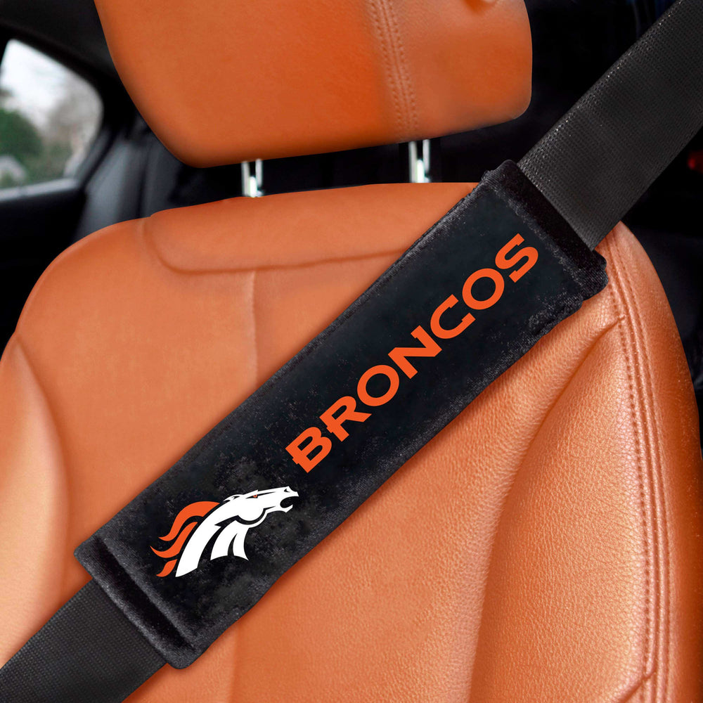 NFL - Denver Broncos Embroidered Seatbelt Pad - Pair - Logo Brands - Flyclothing LLC