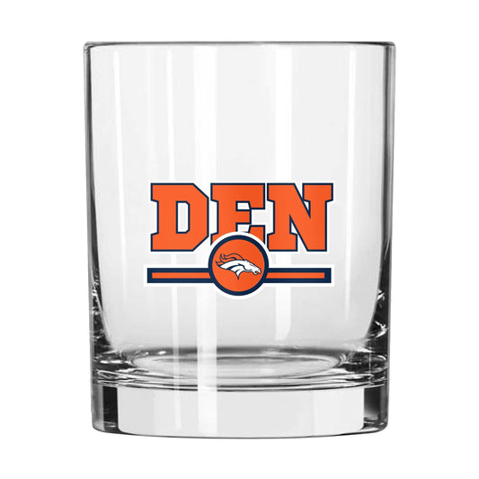 Denver Broncos 14oz Letterman Rock Glass - Logo Brands - Flyclothing LLC