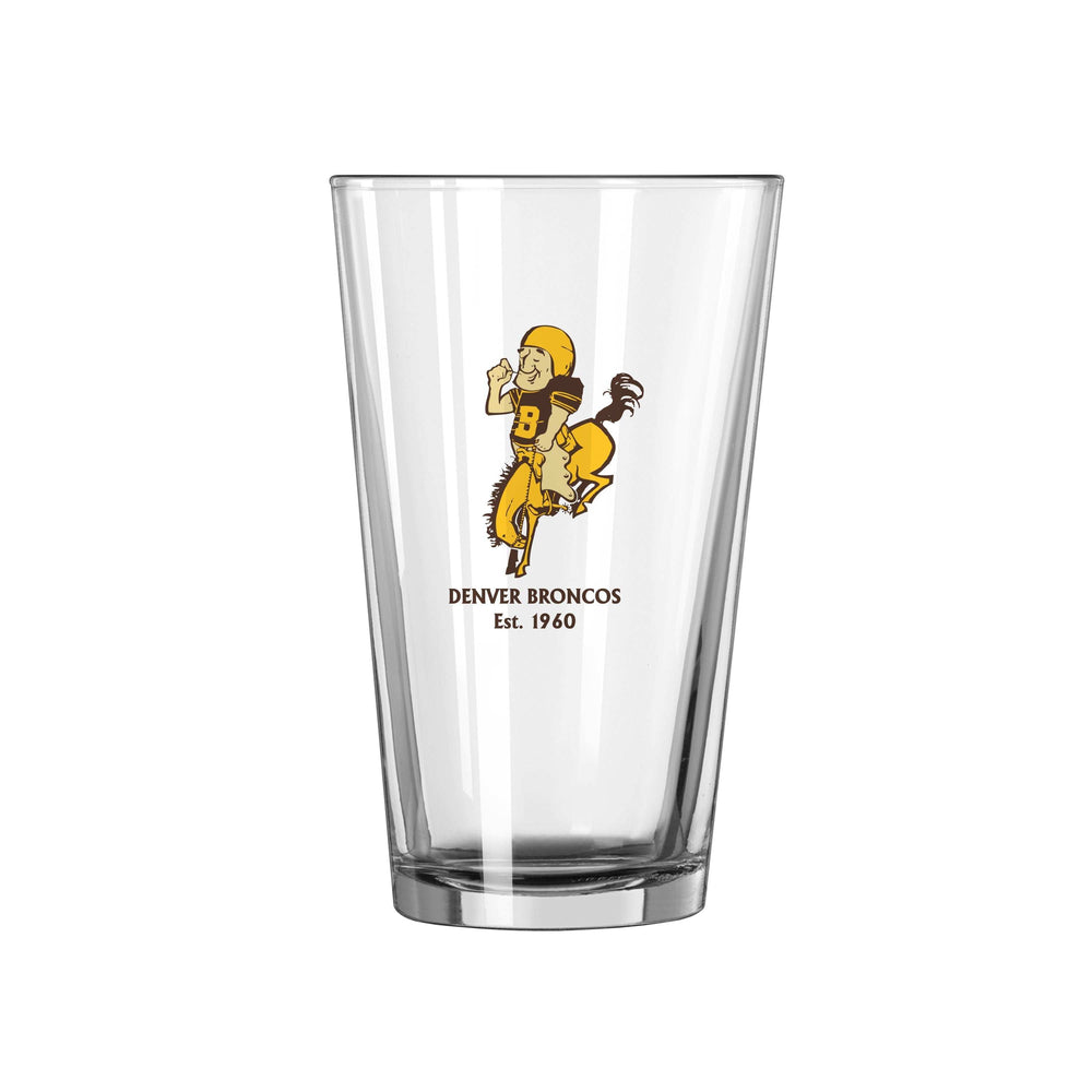 Denver Broncos 16oz Retro Pint Glass - Logo Brands - Flyclothing LLC
